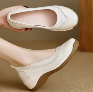 Women’s Spring Summer Casual Flat High Quality Shoes Comfortable Soft Soled Breathable Round Toe Design Slip on Walking Shoes