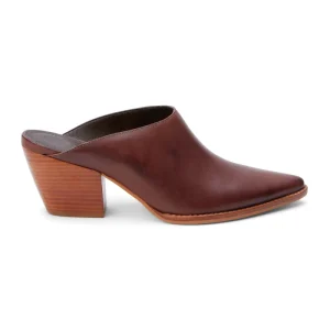 Women’s Spring Summer Genuine Leather Thick Heel Closed Toe Slippers Pointed Slip On Casual Fashion Trend Anti Slippery Slides