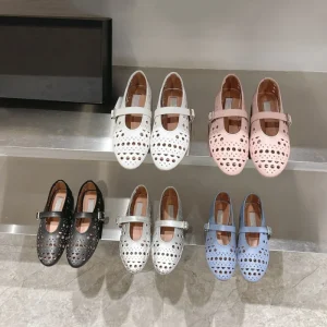 Women’s Spring Summer Lightweight Comfort Flat Japanese Korean Mary Jane Flats PU Leather Strap Buckle Flat Shoes
