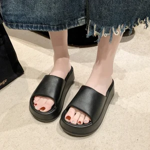 Women’s Spring Summer Open Toe Beach Sandals Lightweight EVA Non Slip Deodorant Height Increasing Platform Soft Design