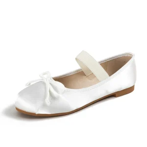 Women’s Square Toe Ballet Flats Mary Jane Shoes with Adjustable Strap Slip On Comfortable Flats Satin Soft Leather Dressy Shoes