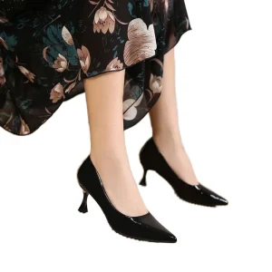 Women’s Stylish Slip On Fashion Shoes with Thin Heels Waterproof Anti Slip and Evergreen Trend Chic Heeled Footwear