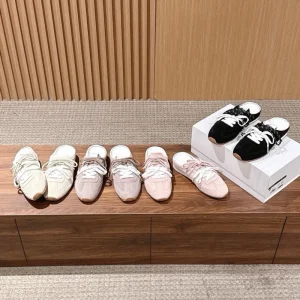 Women’s Suede Backless Sneakers Slip-On Mule Casual Shoes Multicolor Lazy Trainers
