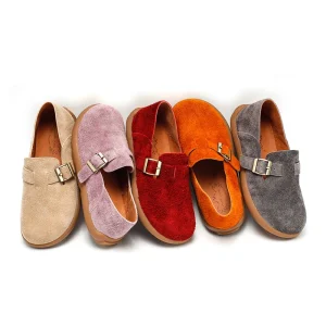 Women’s Suede Casual Shoes with Buckle Comfortable Daily Loafers