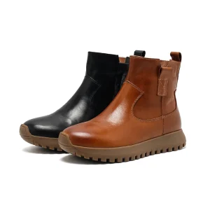 Women’s Suede Lace-Up Calf Boots Breathable Comfort Autumn Winter