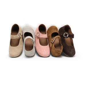 Women’s Suede Mary Jane Flats Buckle Strap Casual Ballet Shoes