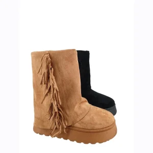 Women’s Suede Slip On Durable Winter Long Boots with Plush Lining