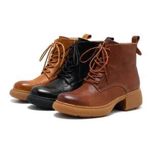 Women’s Suede Upper Genuine Leather Lining Lightweight Comfort Breathable Waterproof Side Zip Lace Up Calf Boots
