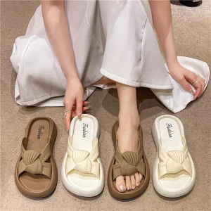 Women’s Summer Anti Slip Sandals Thick Soled Casual Beach Sandals Fashionable Women’s Flip Flops Home Comfort Slippers