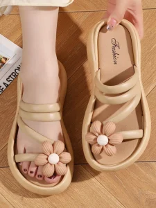 Women’s Summer Anti-slip Breathable Arch Support Thick-Soled Casual Beach Sandals Fashionable Flip-Flops Home Comfort Slippers