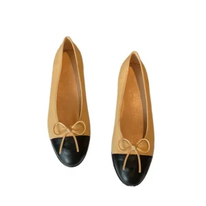 Women’s Summer Ballet Flats Sheepskin Upper Slip On Round Toe Bowtie Mixed Colors Breathable Lightweight Rubber Outsole