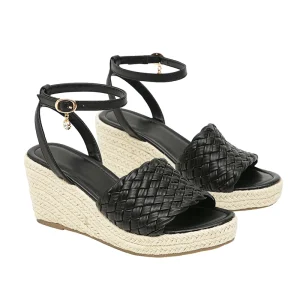 Women’s Summer Casual Fashion Outdoor Thick-Soled PU Upper Hemp Rope Simple Platform Wedge Shoes Rubber Outsole Superfine Fiber