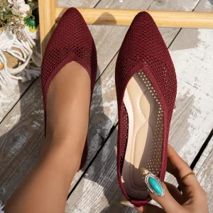 Women’s Summer Casual Flats Slip On Pointed Toes Relax Comfy Stylish Lightweight Breathable Anti-Slip
