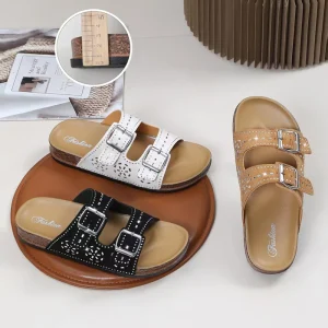 Women’s Summer Casual Slide Sandals Shining Beach Slippers