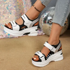Women’s Summer Casual Sports Wedges Sandals with Open Toe Breathable and Hard Wearing Custom Logo for Ladies