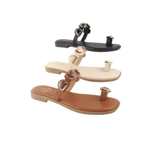 Women’s Summer Classic Fashion Trend PU Leather Platform Flat Bottom Slides Sandals Open Toe Non-Slip Rubber Outsole
