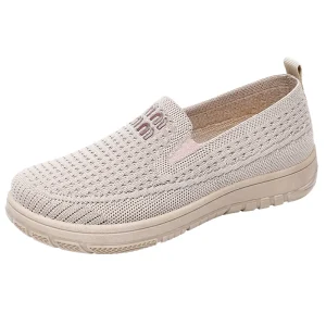Women’s Summer Cushioning Lighted Anti Odor Slip On Mesh Non Slip Soft Soled Breathable Casual Shoes Fashion Trend for Mom’s