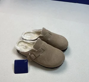 Women’s Summer Eva Insole Comfortable Cork Plush Leather Closed Toe Platform Clogs Mules Fashion Slides