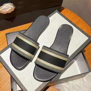 Women’s Summer Fashion Casual Luxury Printed One Strap Sandals For Outdoor Vacation & Beach