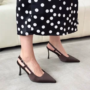Women’s Summer Fashion Trend Formal Pointed Toe Adjustable Ankle Strap Thin Heel Sheepskin Upper Anti Slip Comfort Dress Shoes