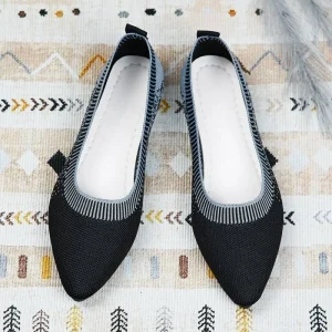 Women’s Summer Foldable Shoes Print Pointed Toe Pump Flats Slip-On Breathable Dress Slip-On Sandalias De Mujer
