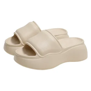 Women’s Summer Indoor EVA Mules Thick Bottom Height Increase Soft Toe Cross-Border Design Flat Features Home Slides for Slippers