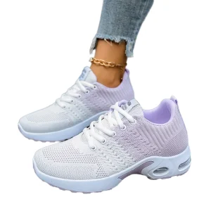 Women’s Summer Lightweight Sports Running Shoes Fashionable Soft-Soled Trendy Sneakers with Mesh Upper and EVA Outsole