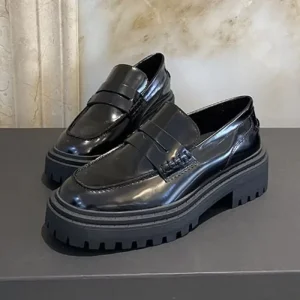 Women’s Summer Loafers Shoes Thick Bottom Heightening Layer Genuine Leather Slip-On Breathable Anti-Slip Recyclable Small