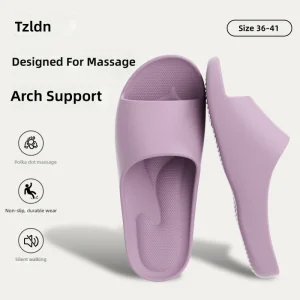 Women’s Summer Medical Slides Arch Support Non-Slip Anti-Odor Comfortable Indoor House Slippers for Long Standing