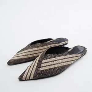 Women’s Summer Mules Comfortable Leopard Print Slip On Loafers with PU Insole Pointed Toe Flats Clogs Fashion Trend