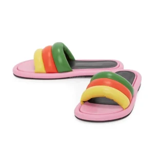 Women’s Summer New Fashion Open Toe Flat Sandals With Inflatable Upper and Rubber Insole Color Options