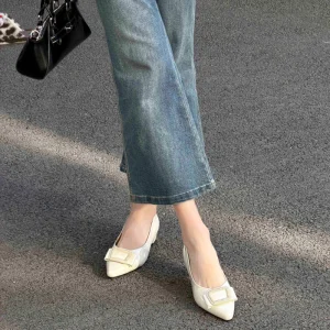 Women’s Summer New Low Block Heel Pumps Professional Dress Shoes