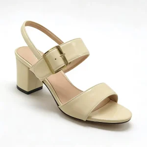 Women’s Summer Open Toe Heeled Sandals Square Heel High (3cm-5cm) PU Upper Slip On Closure Comfortable Fashion Trend