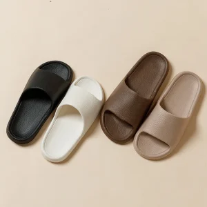 Women’s Summer Open Toe Sandals with Textured Solid Design Lightweight Waterproof and Breathable EVA Outsole Material