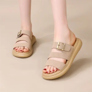 Women’s Summer Outdoor Flat Slippers New Fashion Soft Sole Comfortable Large Size 41