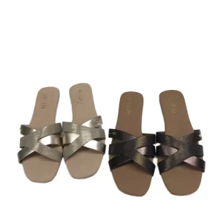 Women’s Summer Outdoor PU Leather Square Toe Printed Mules Embroidered Slipper Hard-Wearing Quick-Drying Luxury Fashion Sandals