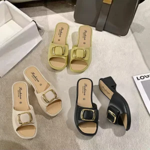 Women’s Summer Outdoor Sandals Versatile Korean Fashion Platform Slippers Non Slip Soft Thick Soles Wear Resistant Slides