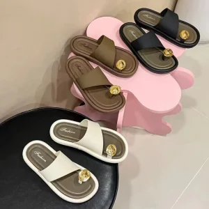 Women’s Summer Outdoor Soft PVC Anti-Slippery Breathable Lightweight Comfort Flip-flops Beach Shoes