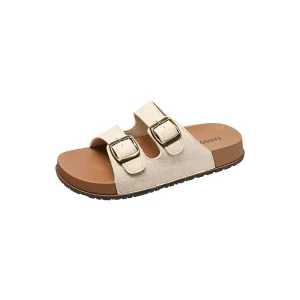 Women’s Summer Outdoor Thick-soled Synthetic Leather Flip-flops Beach Sandals