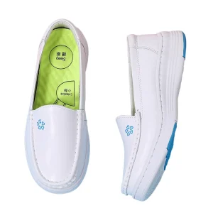 Women’s Summer Safety Shoes Customizable White Slip On Thick Non Slip Soft Sole Comfortable Breathable for Medical