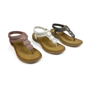 Women’s Summer Sandals Rhinestones Are Comfortable Knitted Seaside Holiday Non-Slip Beach Shoes