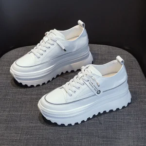 Women’s Summer Sneakers Height Increasing Low Top Thick Sole Classic Fashionable Canvas Sneakers For Lady and Women Shoes