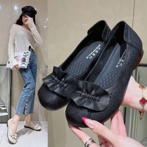 Women’s Summer Spring Casual Sports Shoes Comfortable Commuting Slip On Lightweight Pu Upper Rubber Outsole