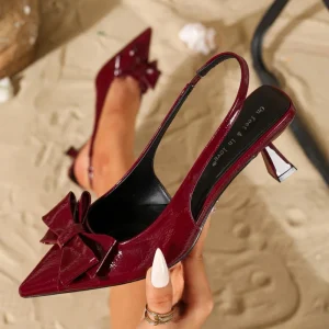 Women’s Summer White Heeled Sandals Single-Layer Outdoor Shoes Height Increasing Thin-Heeled Hollow Design Pointed Feet