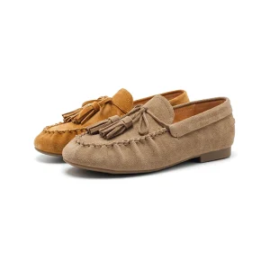 Women’s Tassel Suede Loafers Slip On Casual Moccasin Style Flat Shoes