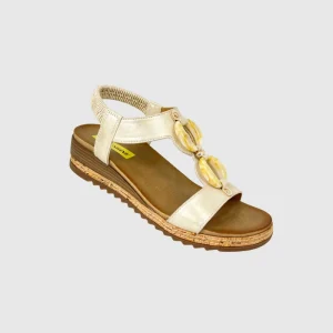 Women’s Thick Sole Open Toe Wedges Sandals T Strap with Decorative Elastic Band Comfortable Lightweight Anti Slip Chunky Shoes