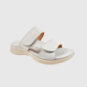 Women’s Thick Sole Platform Slippers Shoes Round Open Toe Velcro Adjustment Double Strap Slip-On Wedges Chunky Slides Sandals