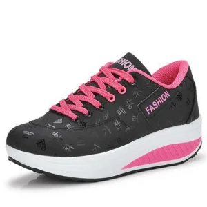 Women’s Thick Soled Height Increasing Breathable Anti Slip Casual Sport Walking Shoes Korean Style Trendy Plus Size Travel Shoes