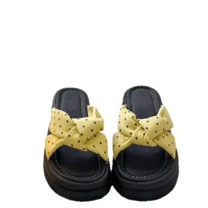 Women’s Thick-Soled Sandals New Style Polka Dot Niche Open-Toe Slip-Ons Height-Increasing Slimming Half-Slippers