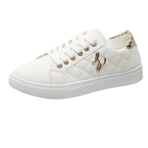 Women’s Thick Soled Soft Leather Toe Lace up Shoes Casual Comfortable Fashionable Breathable Sneakers Kids Girls